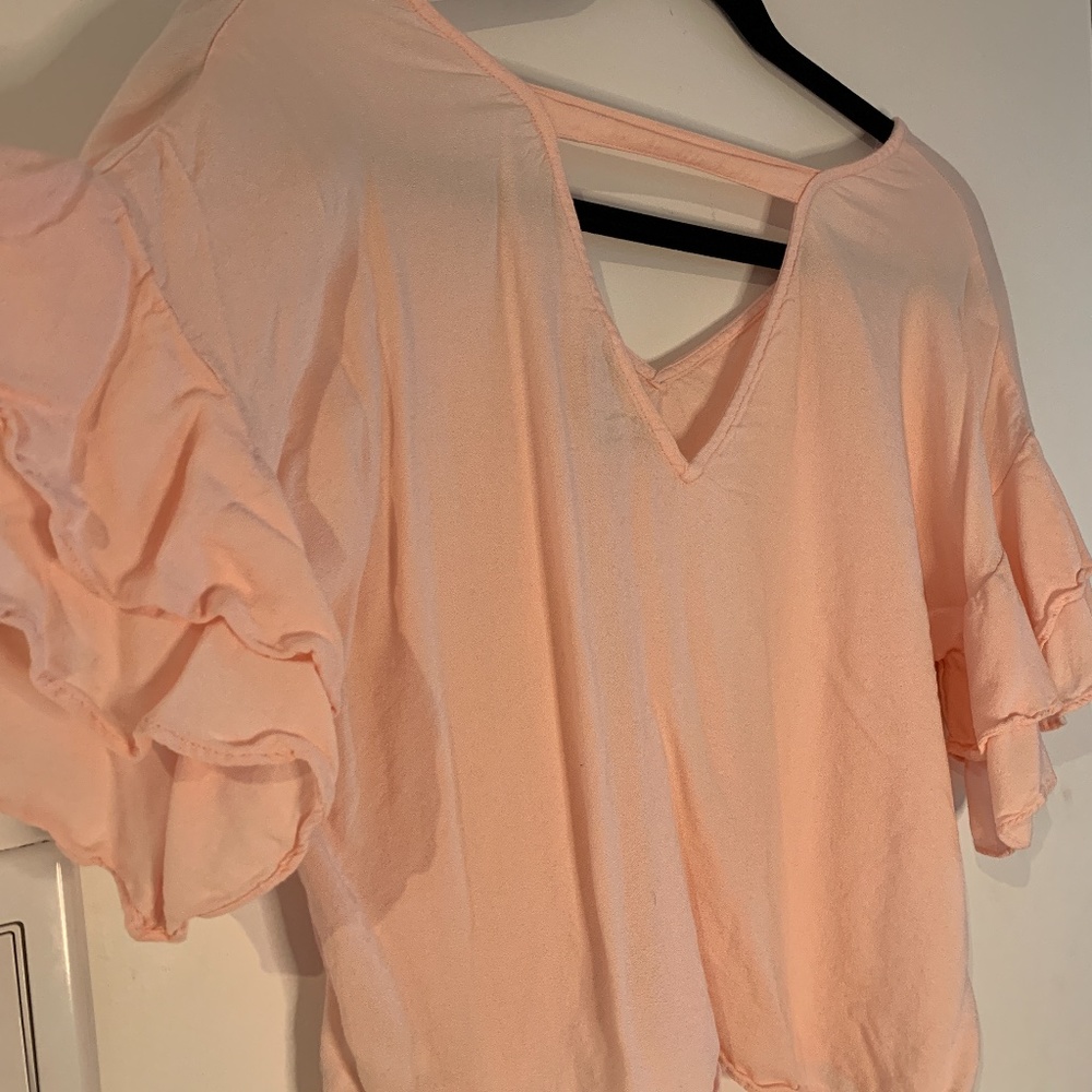 Pink Ruffle Arm Blouse - Picture 4 of 4